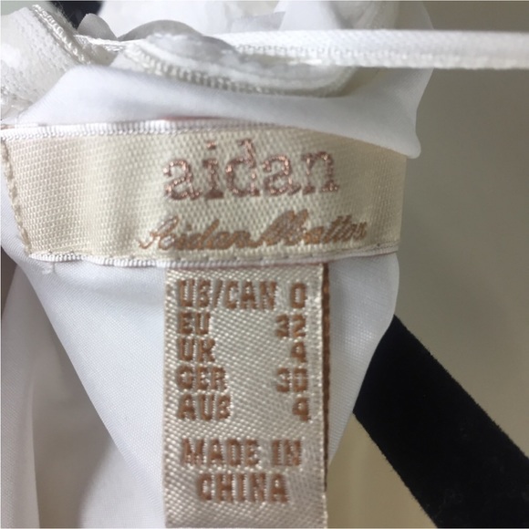 NWT Aidan Mattox Lace Peekaboo One Shoulder Chiffon Ivory Maxi Dress Size 0 - Picture 5 of 14